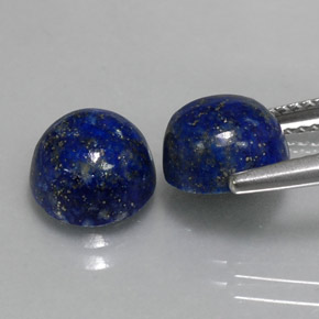 Pedras preciosas de lápis-lazúli azul natural de  ct, corte redondo, opaco