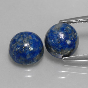 Pedras preciosas de lápis-lazúli azul natural de  ct, corte redondo, opaco