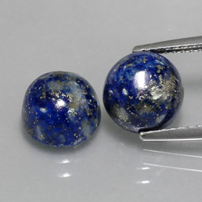Pedras preciosas de lápis-lazúli azul natural de  ct, corte redondo, opaco