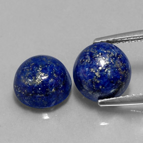 Pedras preciosas de lápis-lazúli azul natural de  ct, corte redondo, opaco