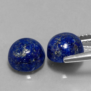 Pedras preciosas de lápis-lazúli azul natural de  ct, corte redondo, opaco