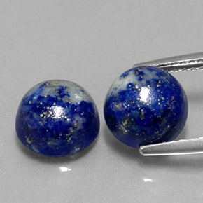 Pedras preciosas de lápis-lazúli azul natural de  ct, corte redondo, opaco