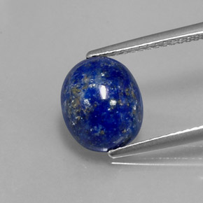 Lápis-lazúli azul natural 3,38ct, corte oval, opaco