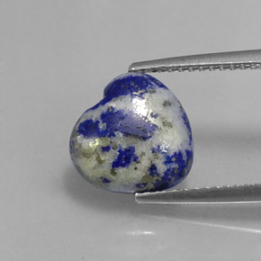 Lápis-lazúli azul natural 3,29ct, formato de coração, opaco
