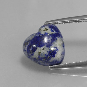 Lápis-lazúli azul natural 4,69ct, formato de coração, opaco