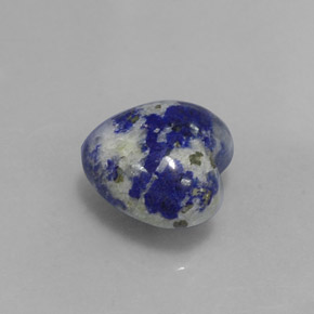 Lápis-lazúli azul natural 4,69ct, formato de coração, opaco