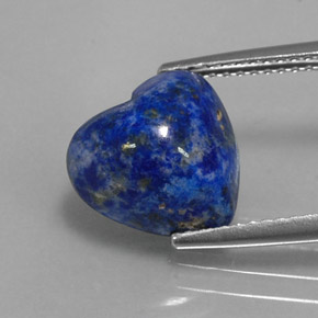 Lápis-lazúli azul natural 4,63ct, formato de coração, opaco
