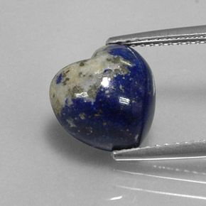 Lápis-lazúli azul natural 4,64ct, formato de coração, opaco