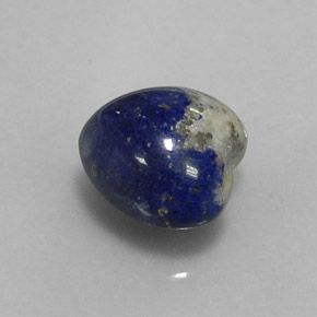 Lápis-lazúli azul natural 4,64ct, formato de coração, opaco