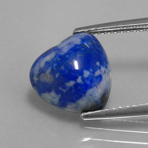 Lápis-lazúli azul natural 4,39ct, formato de coração, opaco