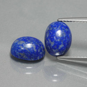 Pedras preciosas de lápis-lazúli azul natural de  ct, corte oval, opaco