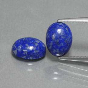 Pedras preciosas de lápis-lazúli azul natural de  ct, corte oval, opaco