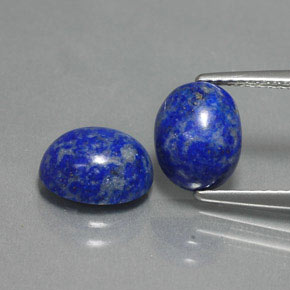 Pedras preciosas de lápis-lazúli azul natural de  ct, corte oval, opaco