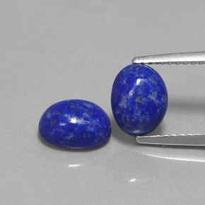 Pedras preciosas de lápis-lazúli azul natural de  ct, corte oval, opaco