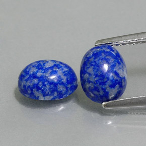 Pedras preciosas de lápis-lazúli azul natural de  ct, corte oval, opaco