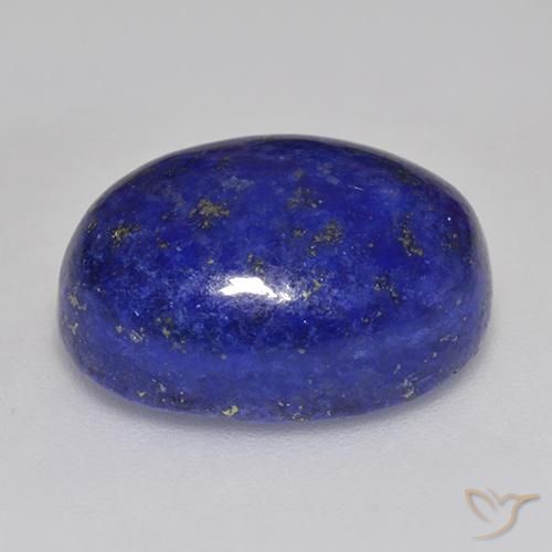 Lápis-lazúli azul marinho intenso natural 12,50ct, corte oval, opaco