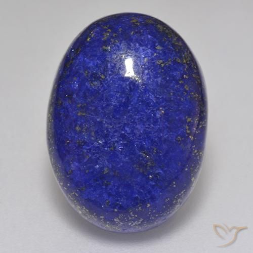 Lápis-lazúli azul marinho intenso natural 11,38ct, corte oval, opaco