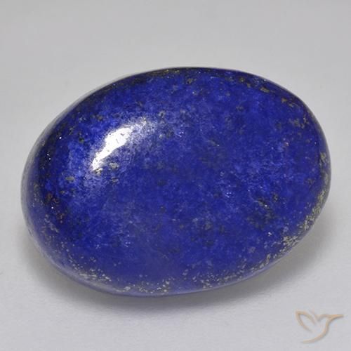 Lápis-lazúli azul marinho intenso natural 11,38ct, corte oval, opaco