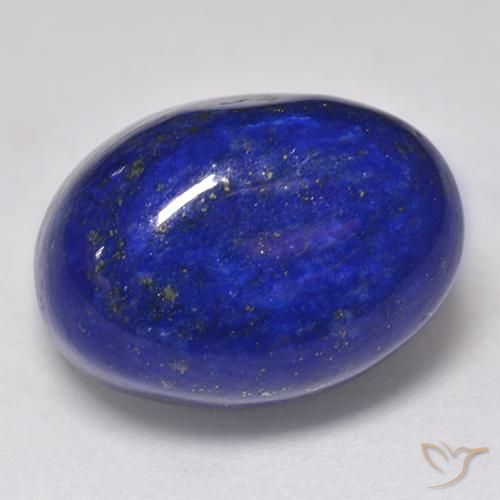 Lápis-lazúli azul marinho intenso natural 12,02ct, corte oval, opaco