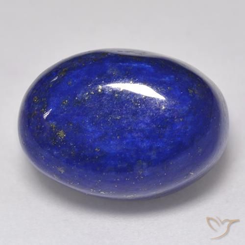 Lápis-lazúli azul marinho intenso natural 12,02ct, corte oval, opaco