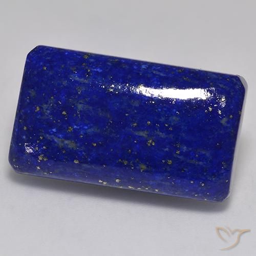 Lápis-lazúli Azul marinho intenso Natural 34.49ct, Corte Esmeralda, Opaco