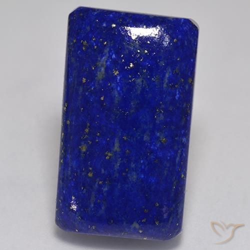 Lápis-lazúli Azul marinho intenso Natural 34.49ct, Corte Esmeralda, Opaco