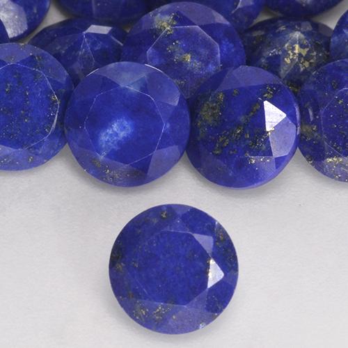 Lápis-lazúli Azul-marinho Natural 0.80ct, Redondo, Opaco
