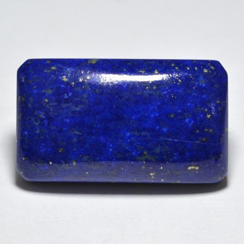 Lápis-lazúli azul natural 30,38ct, corte esmeralda, opaco