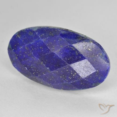 Lápis-lazúli azul natural 11,96ct, corte oval, opaco