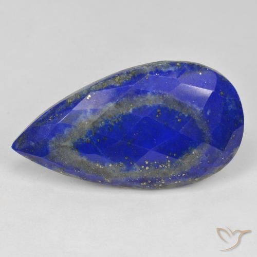 Lápis-lazúli Azul elétrico Natural 37.17ct, Formato de pêra, Opaco