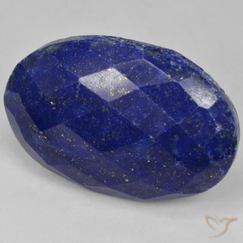 Lápis-lazúli azul natural 32,58ct, corte oval, opaco