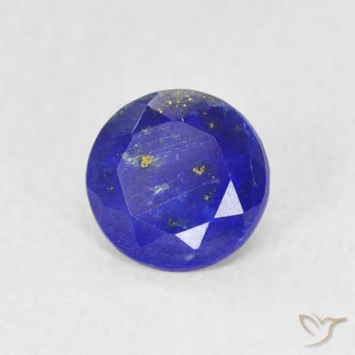 Lápis-lazúli azul natural 0,79ct, corte redondo, opaco