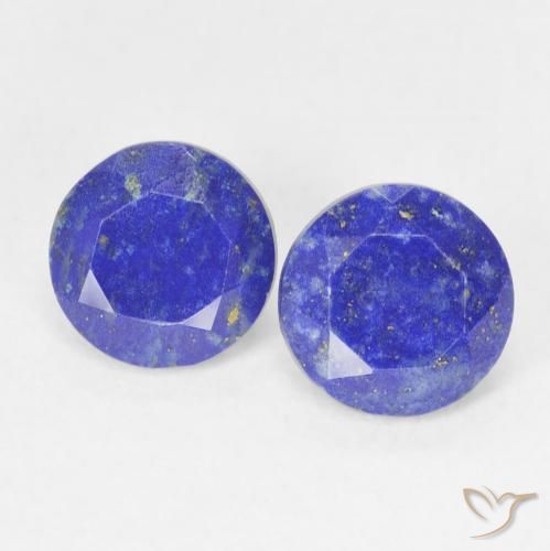 Pedras preciosas de lápis-lazúli azul natural de 1,71 ct, corte redondo, opaco