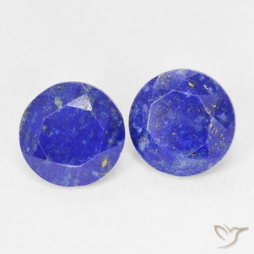 Pedras preciosas de lápis-lazúli azul natural de 1,71 ct, corte redondo, opaco