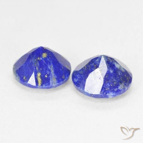 Pedras preciosas de lápis-lazúli azul natural de 1,71 ct, corte redondo, opaco