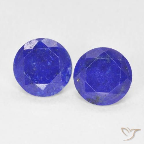 Pedras preciosas de lápis-lazúli azul natural de 1,48 ct, corte redondo, opaco