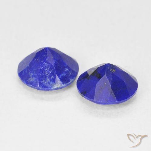 Pedras preciosas de lápis-lazúli azul natural de 1,48 ct, corte redondo, opaco