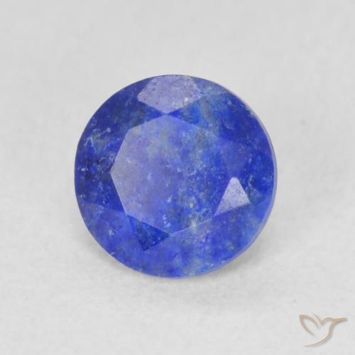 Lápis-lazúli azul natural 0,81ct, corte redondo, opaco