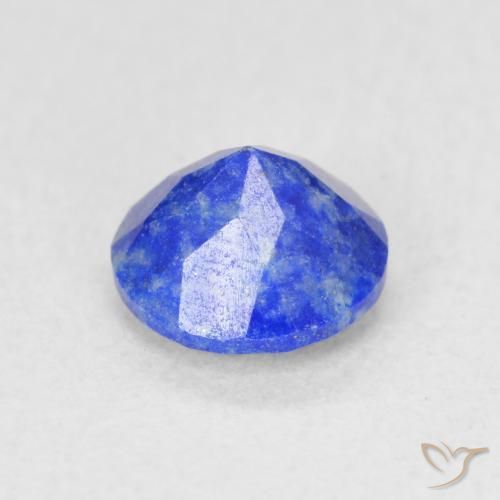 Lápis-lazúli Azul claro Natural 0.74ct, Corte Redondo, Opaco