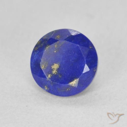Lápis-lazúli azul natural 0,90ct, corte redondo, opaco