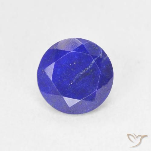 Lápis-lazúli azul natural 0,77ct, corte redondo, opaco