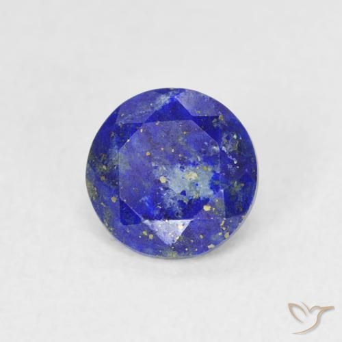 Lápis-lazúli Azul médio Natural 0.75ct, Corte Redondo, Opaco