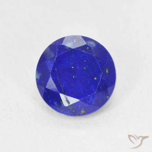 Lápis-lazúli Azul claro Natural 0.86ct, Corte Redondo, Opaco