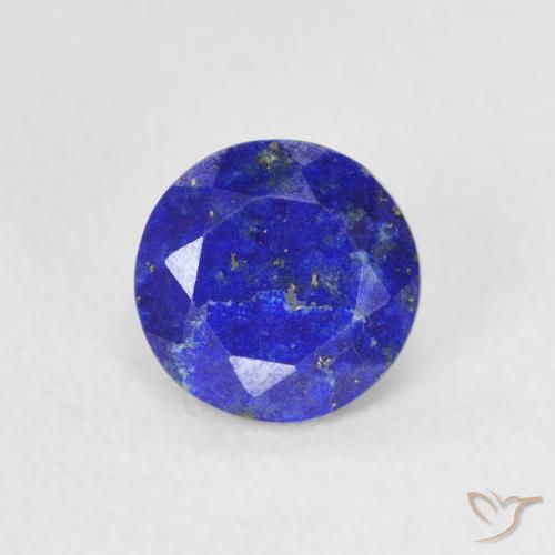 Lápis-lazúli Azul elétrico Natural 0.80ct, Corte Redondo, Opaco