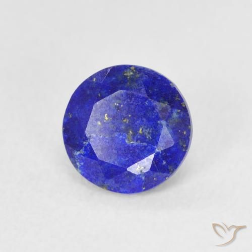 Lápis-lazúli Azul elétrico Natural 0.80ct, Corte Redondo, Opaco