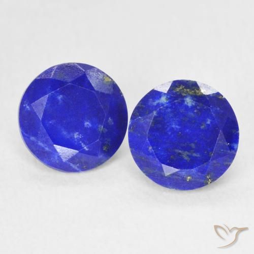 Lápis-lazúli de corte redondo solto de 1,72 ct, 6 mm do Afeganistão, Photo A