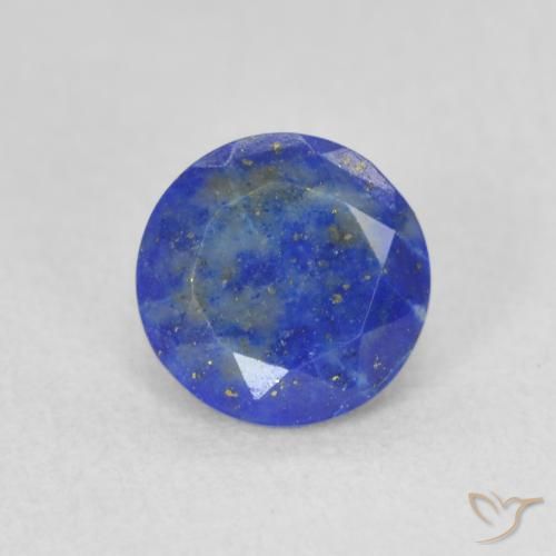 Lápis-lazúli Azul claro Natural 0.79ct, Corte Redondo, Opaco