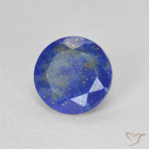 Lápis-lazúli Azul claro Natural 0.79ct, Corte Redondo, Opaco