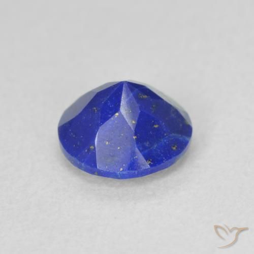 Lápis-lazúli Azul claro Natural 0.79ct, Corte Redondo, Opaco