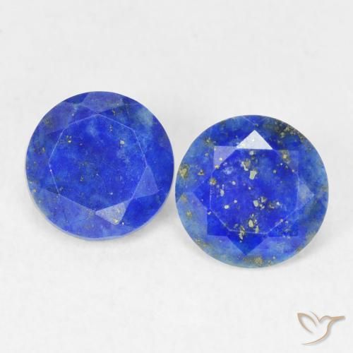 Pedras preciosas de lápis-lazúli azul natural de 1,56 ct, corte redondo, opaco